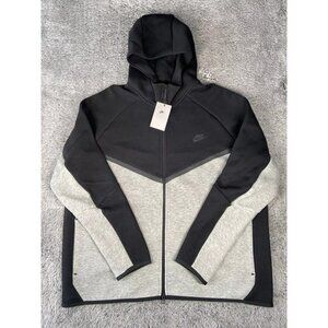 Nike NSW Windrunner Tech Fleece Zip Hoodie Size 3XL Men Black Grey HV0949-011